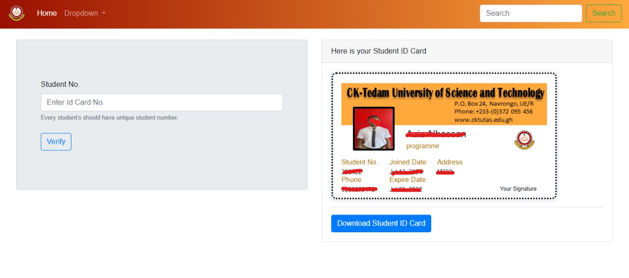 CKT-UTAS Student ID Card Generator