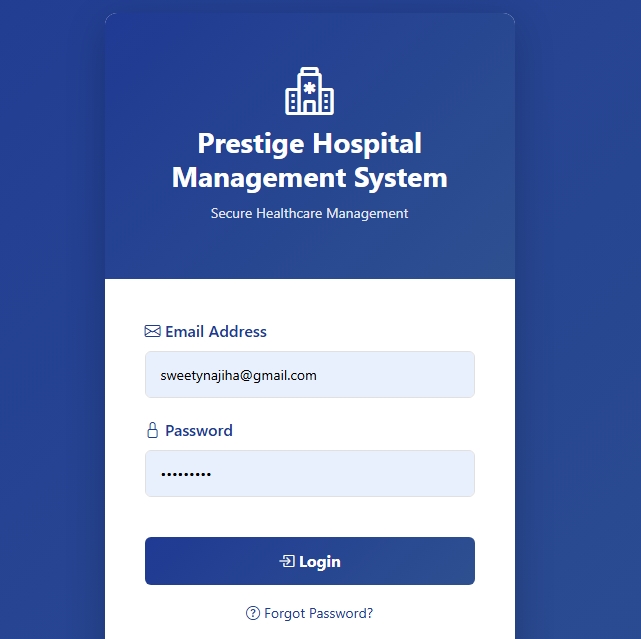 Prestige Hospital Management System